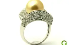 Abigail 18K Golden South Sea Pearl Ring
