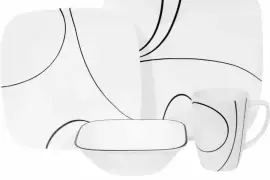 Corelle Coordinates Simple Lines 6-Piece Microwave