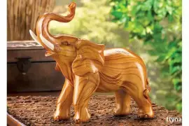 Safari Elephant Head Lamp Figurine